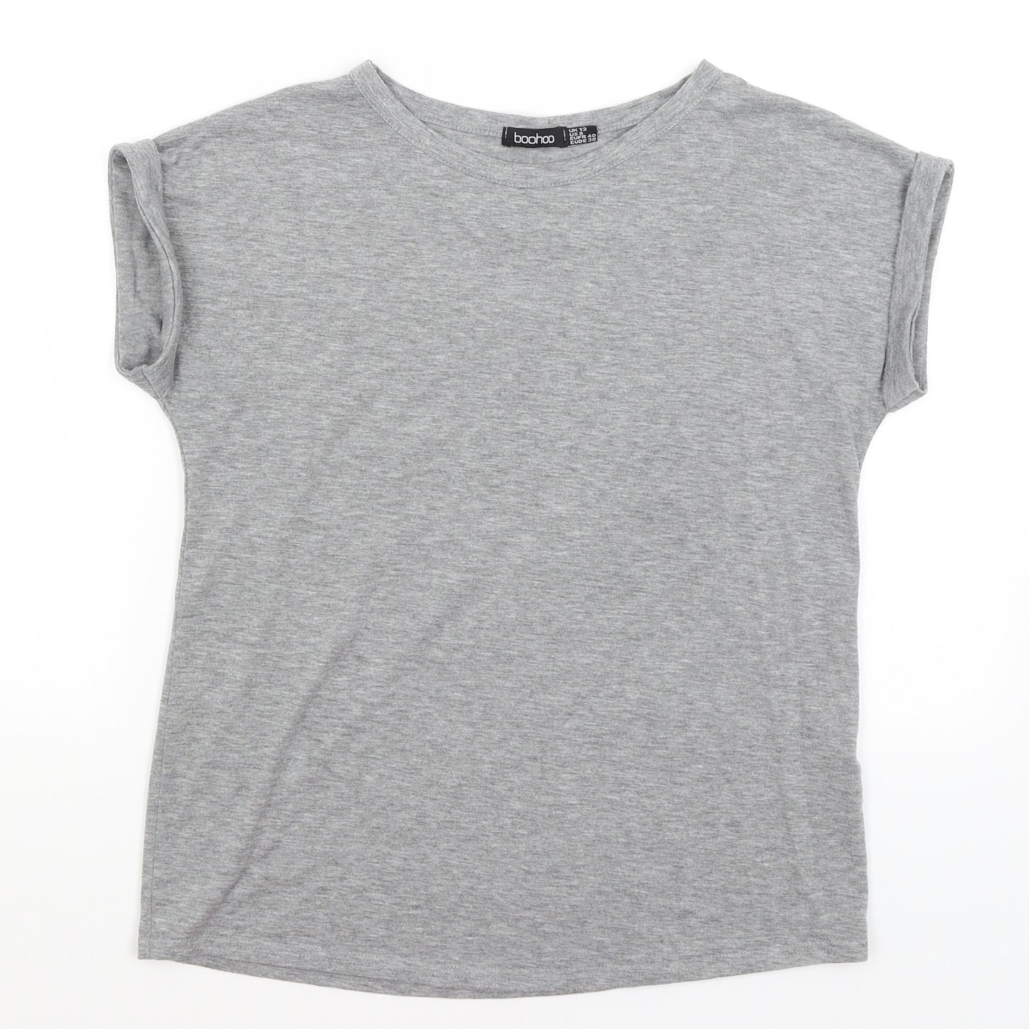 Boohoo Womens Grey   Basic T-Shirt Size 12