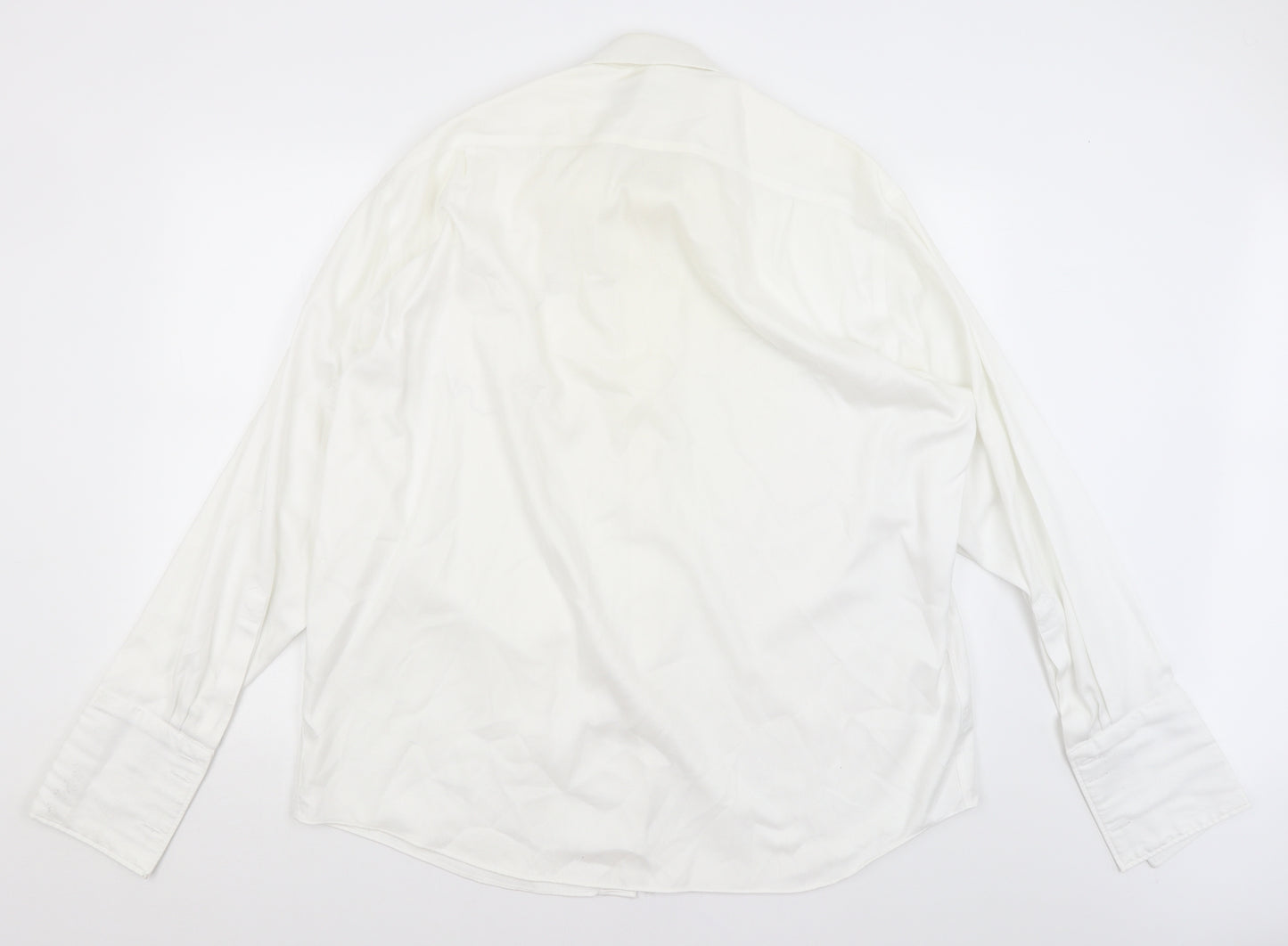 M&S Mens White    Dress Shirt Size 17.5