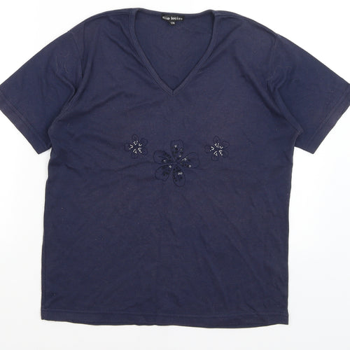 Ellie Louise Womens Blue   Basic T-Shirt Size S