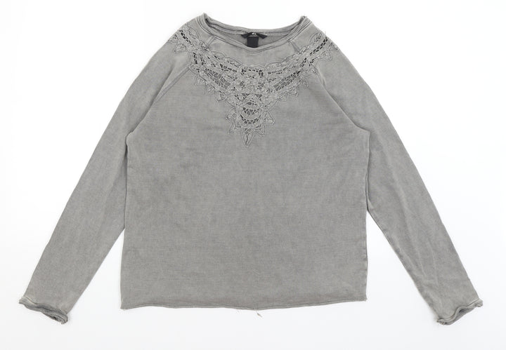 H&M Womens Grey   Pullover Jumper Size M