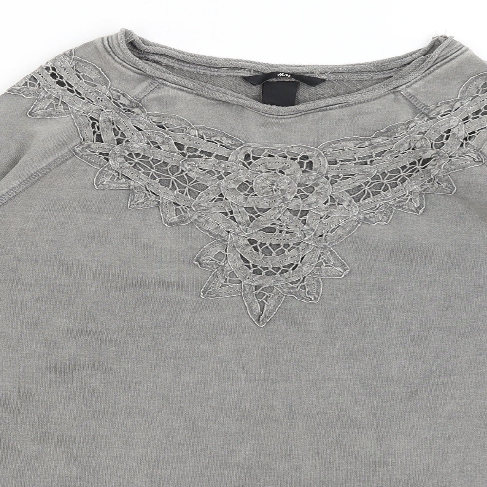 H&M Womens Grey   Pullover Jumper Size M