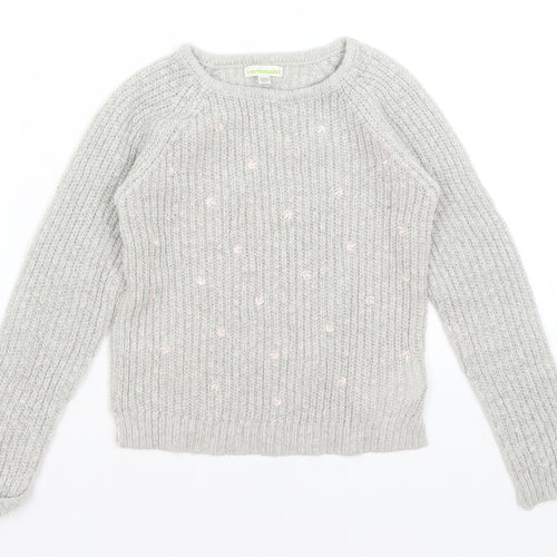 Vertbaydet Girls Grey   Pullover Jumper Size 8 Years