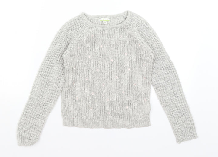 Vertbaydet Girls Grey   Pullover Jumper Size 8 Years