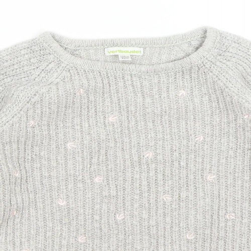 Vertbaydet Girls Grey   Pullover Jumper Size 8 Years