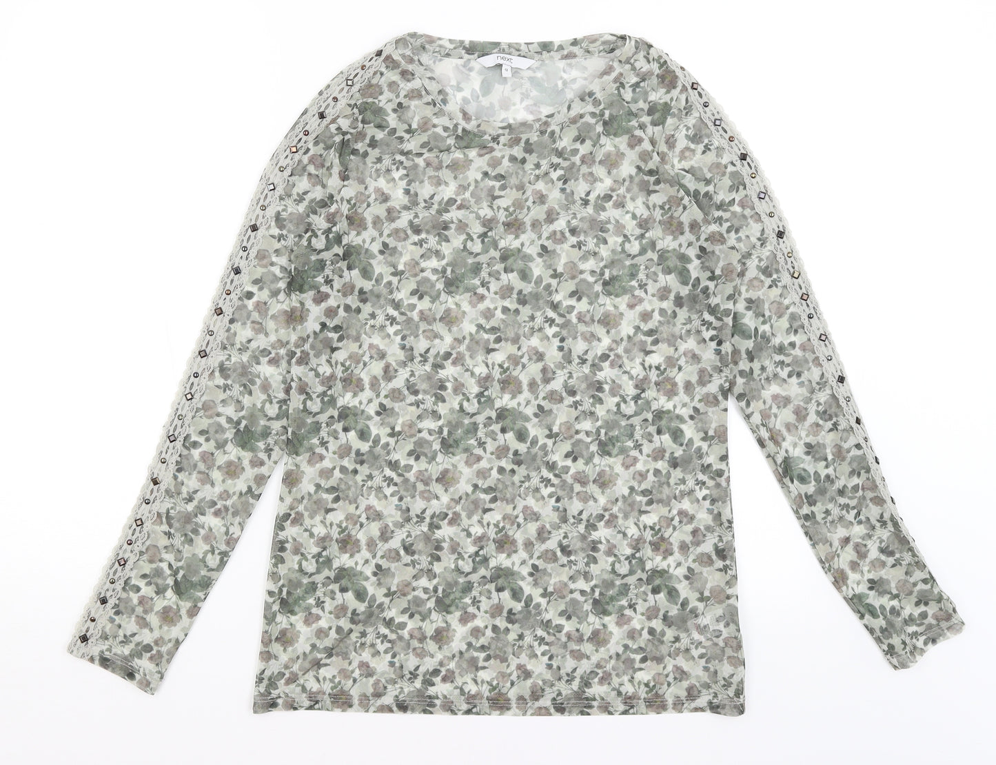 NEXT Womens Green Floral  Basic T-Shirt Size 12