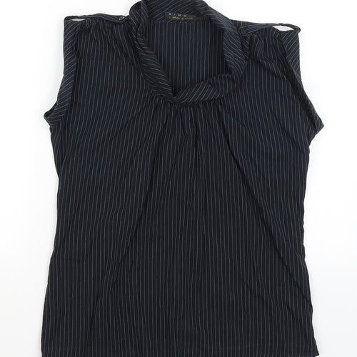 Kimono Womens Black Striped  Tunic T-Shirt Size L