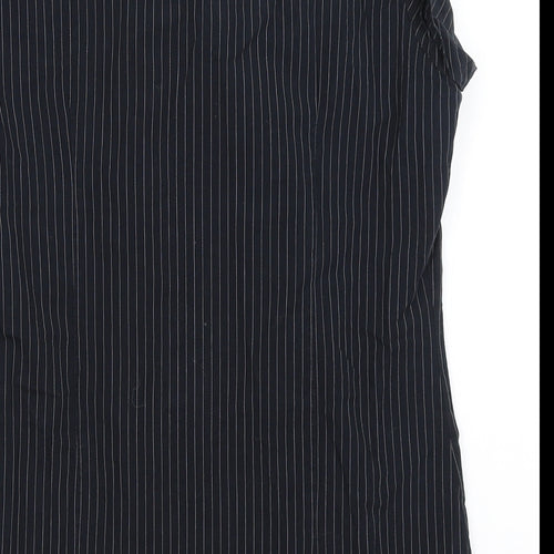 Kimono Womens Black Striped  Tunic T-Shirt Size L