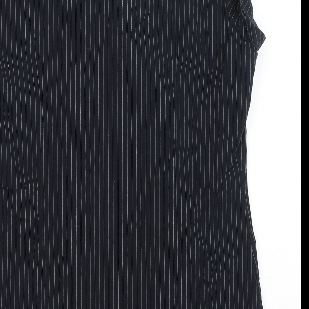 Kimono Womens Black Striped  Tunic T-Shirt Size L