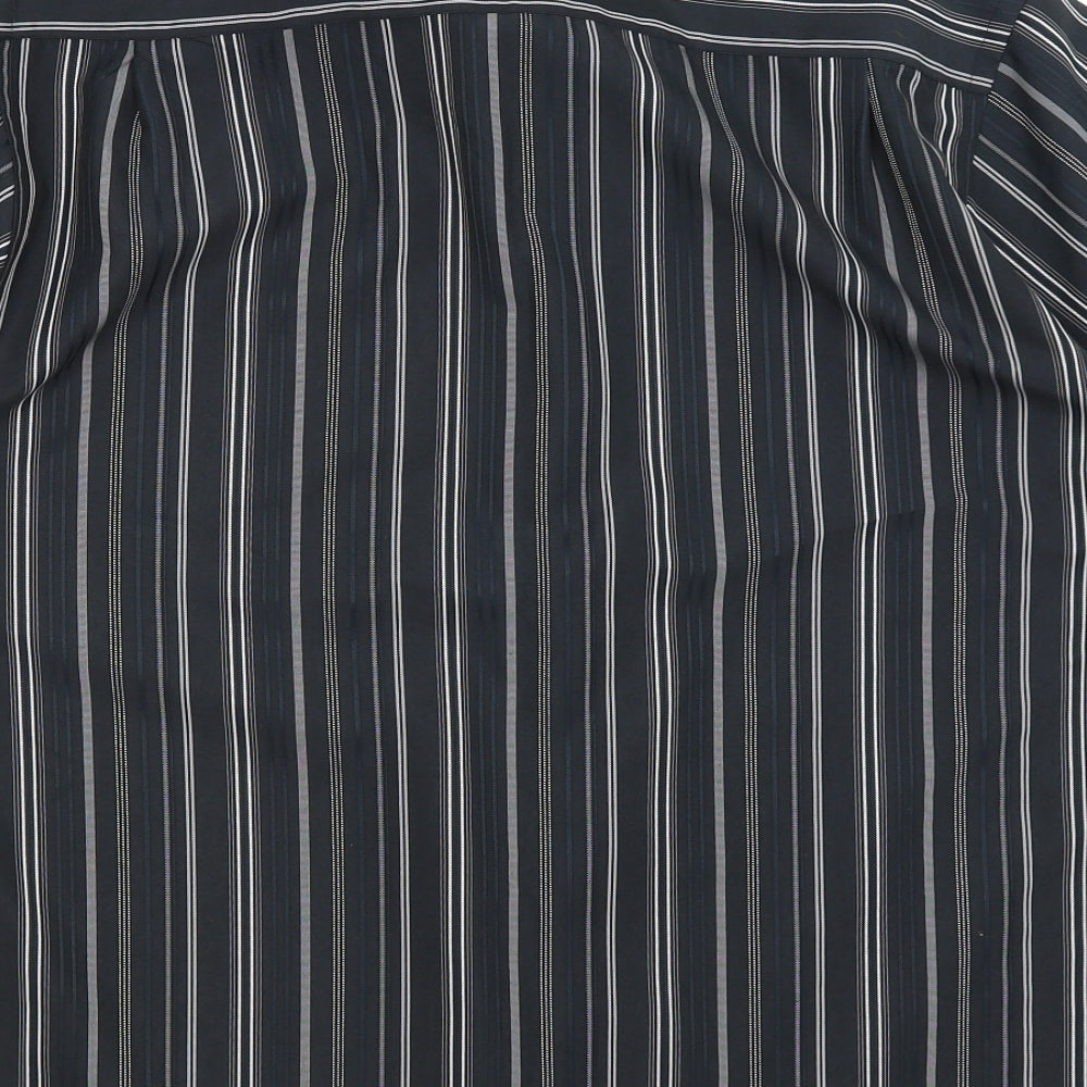 Wolsey Mens Black Striped   Button-Up Size L