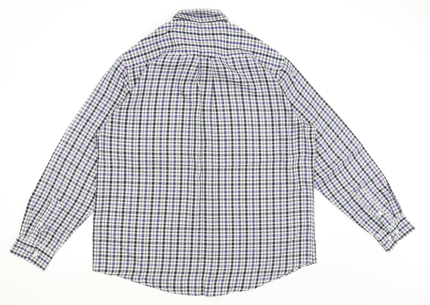 James Pringle Mens Purple Check   Button-Up Size XL