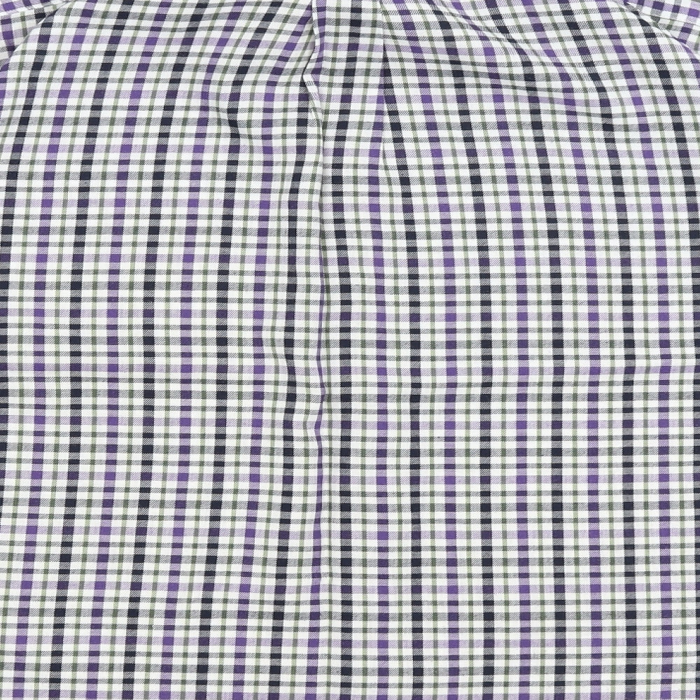 James Pringle Mens Purple Check   Button-Up Size XL