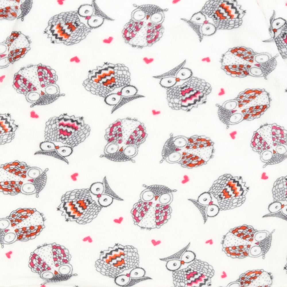 TU Womens White Solid  Top Pyjama Top Size M  - Owls