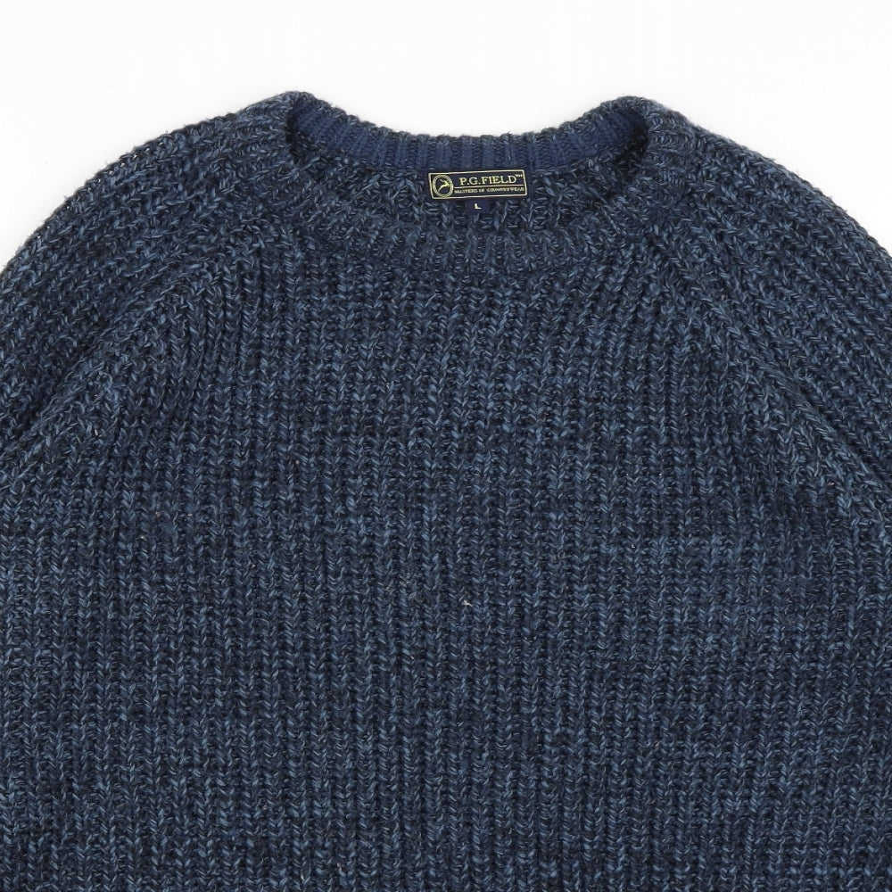 P G Field Mens Blue   Pullover Jumper Size L