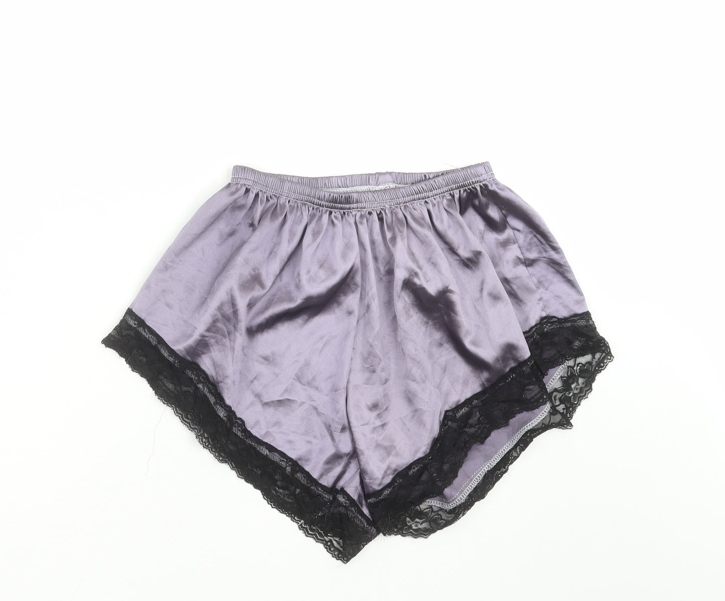 Preworn Womens Purple Solid   Sleep Shorts Size L  - lace trim