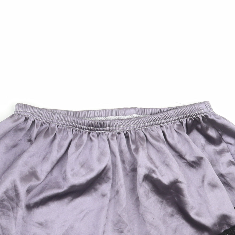 Preworn Womens Purple Solid   Sleep Shorts Size L  - lace trim