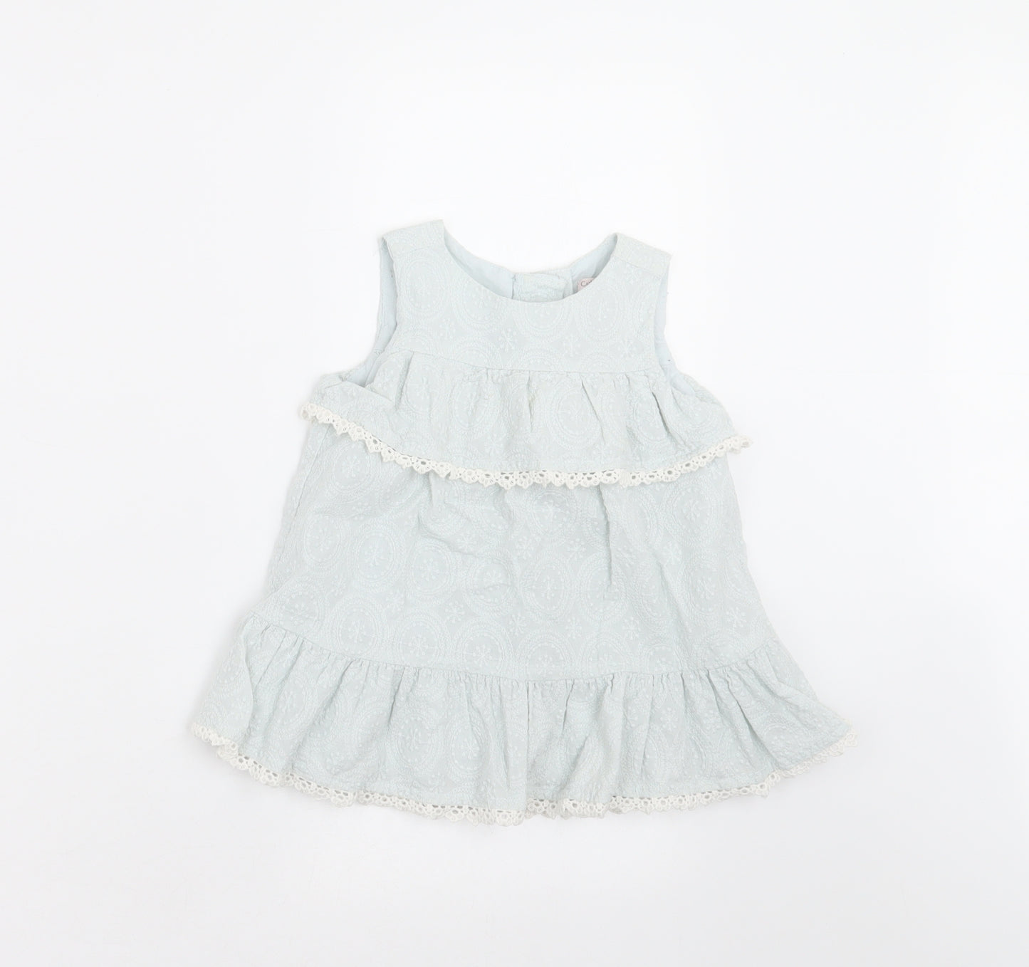 Catherine Malandrino Girls Green Geometric  Basic Blouse Size 18-24 Months  - 18 months