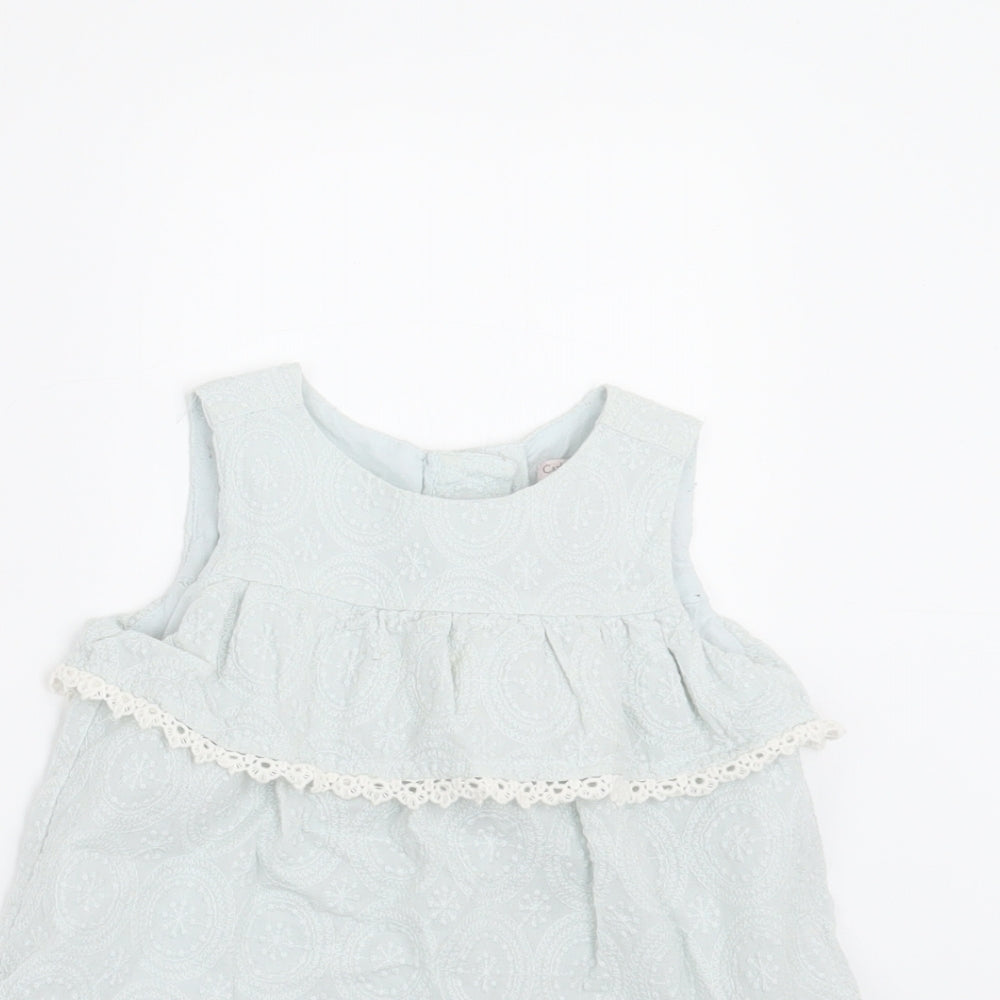 Catherine Malandrino Girls Green Geometric  Basic Blouse Size 18-24 Months  - 18 months