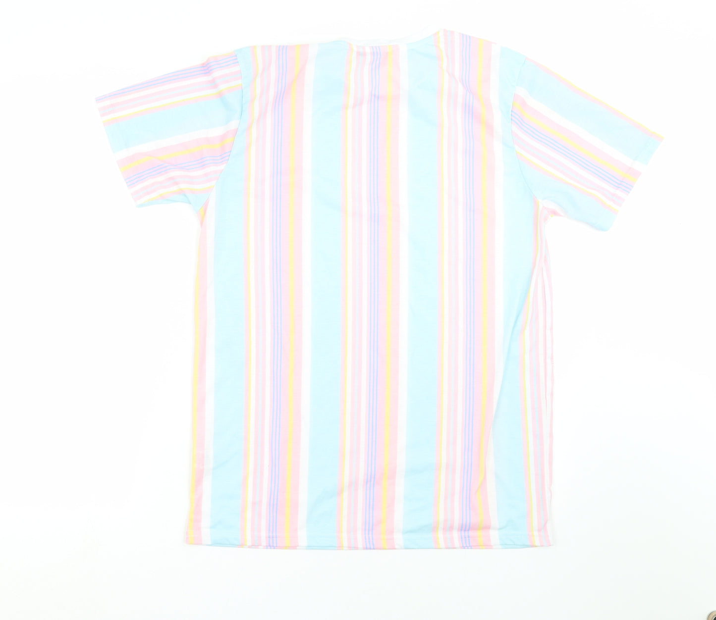 BOOHOO MAN Mens Multicoloured Striped   T-Shirt Size L