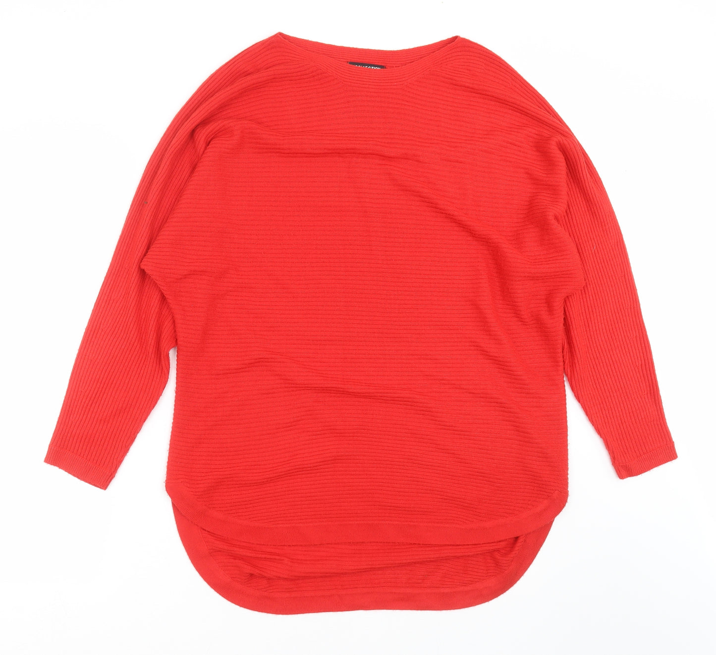 Debenhams Womens Red Striped Knit Pullover Jumper Size 14