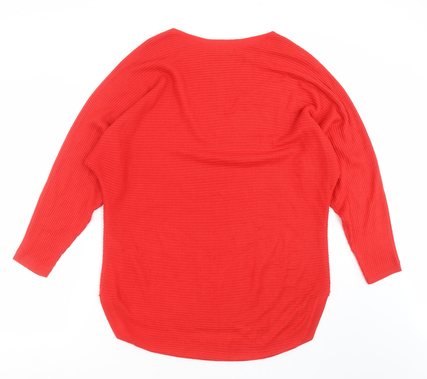 Debenhams Womens Red Striped Knit Pullover Jumper Size 14