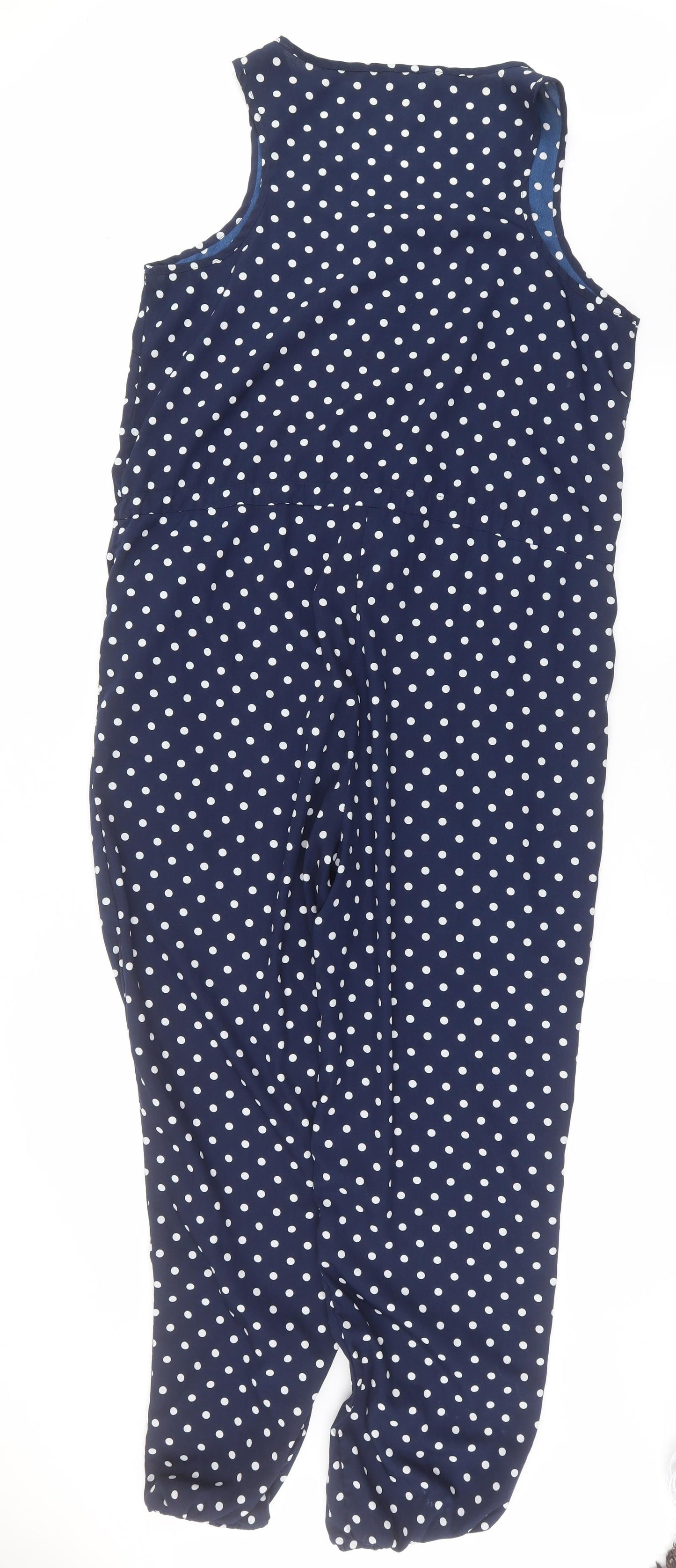 South Womens Blue Polka Dot  Jumpsuit One-Piece Size 12