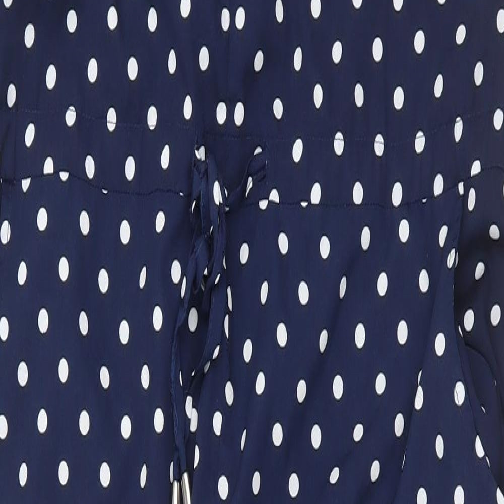 South Womens Blue Polka Dot  Jumpsuit One-Piece Size 12