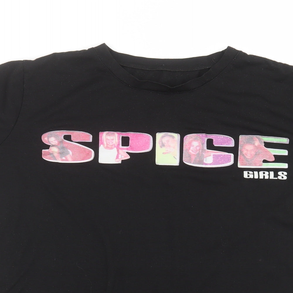 Preworn Womens Black   Basic T-Shirt Size XL  - Spice girls