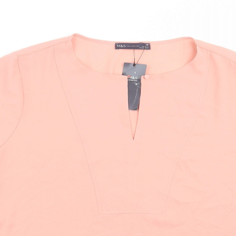 Marks and Spencer Womens Pink   Basic Blouse Size 18