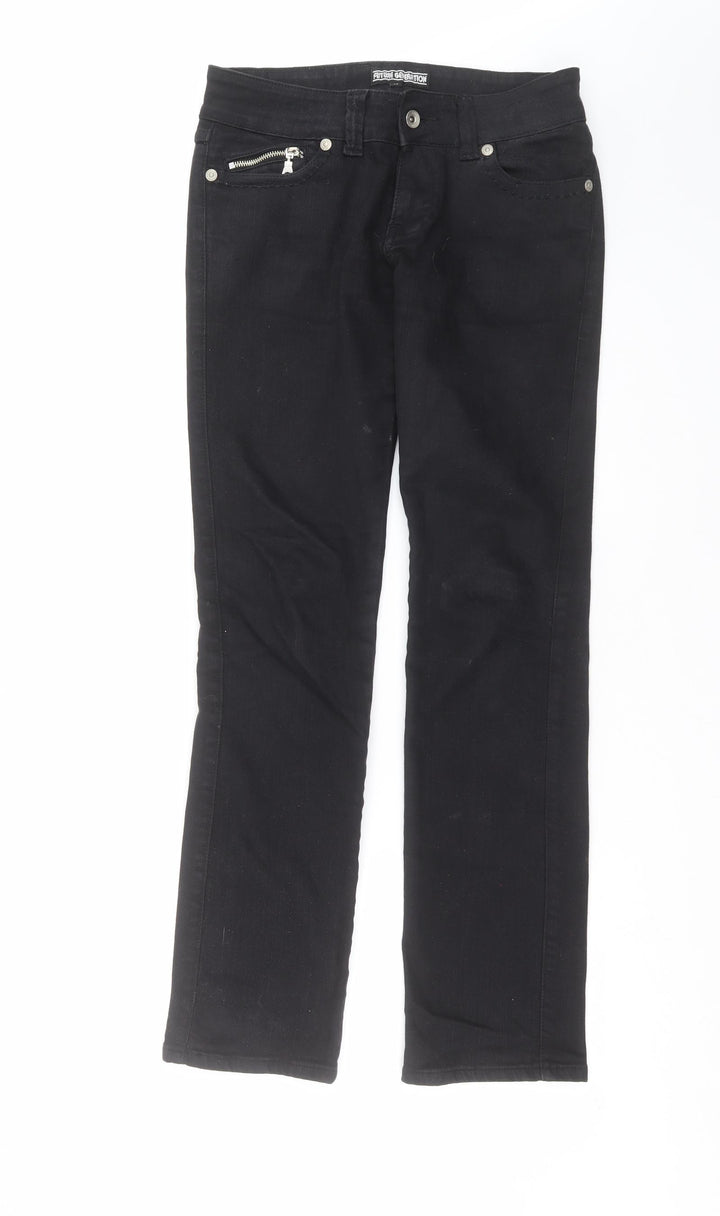 future generation Womens Black  Denim Straight Jeans Size 10 L31 in