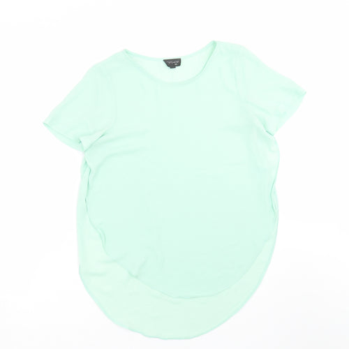 Topshop Womens Green   Basic Blouse Size 8  - open sides