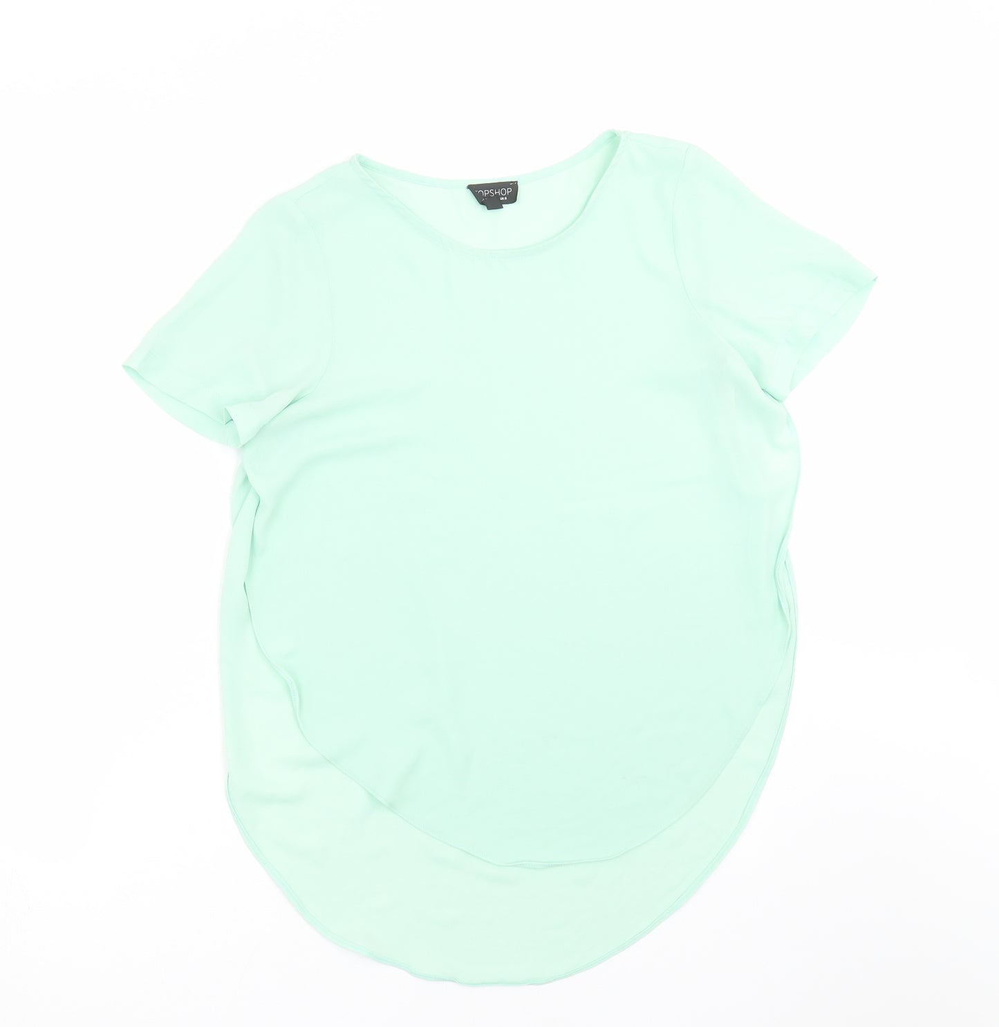 Topshop Womens Green   Basic Blouse Size 8  - open sides