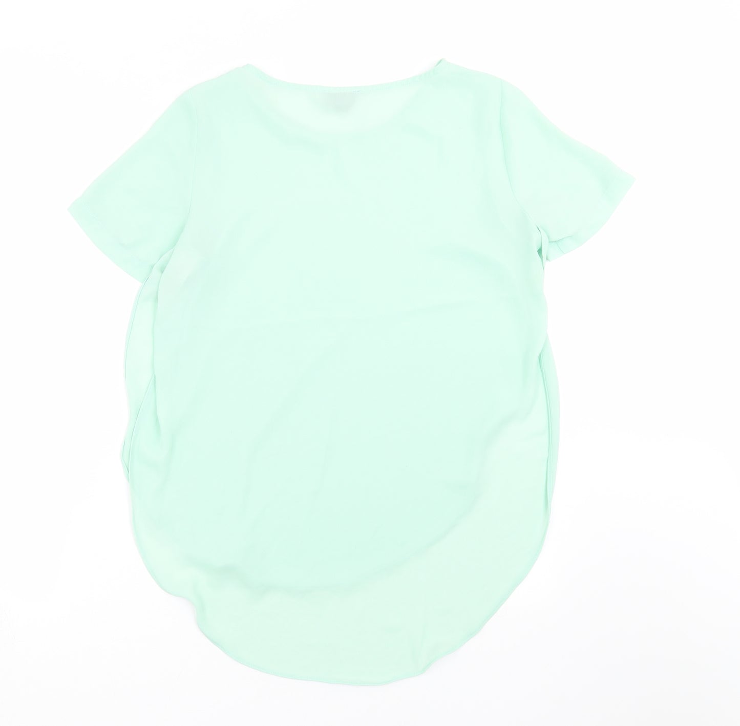 Topshop Womens Green   Basic Blouse Size 8  - open sides