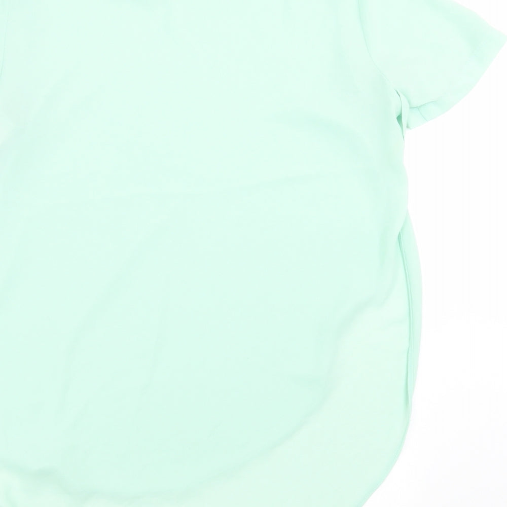 Topshop Womens Green   Basic Blouse Size 8  - open sides