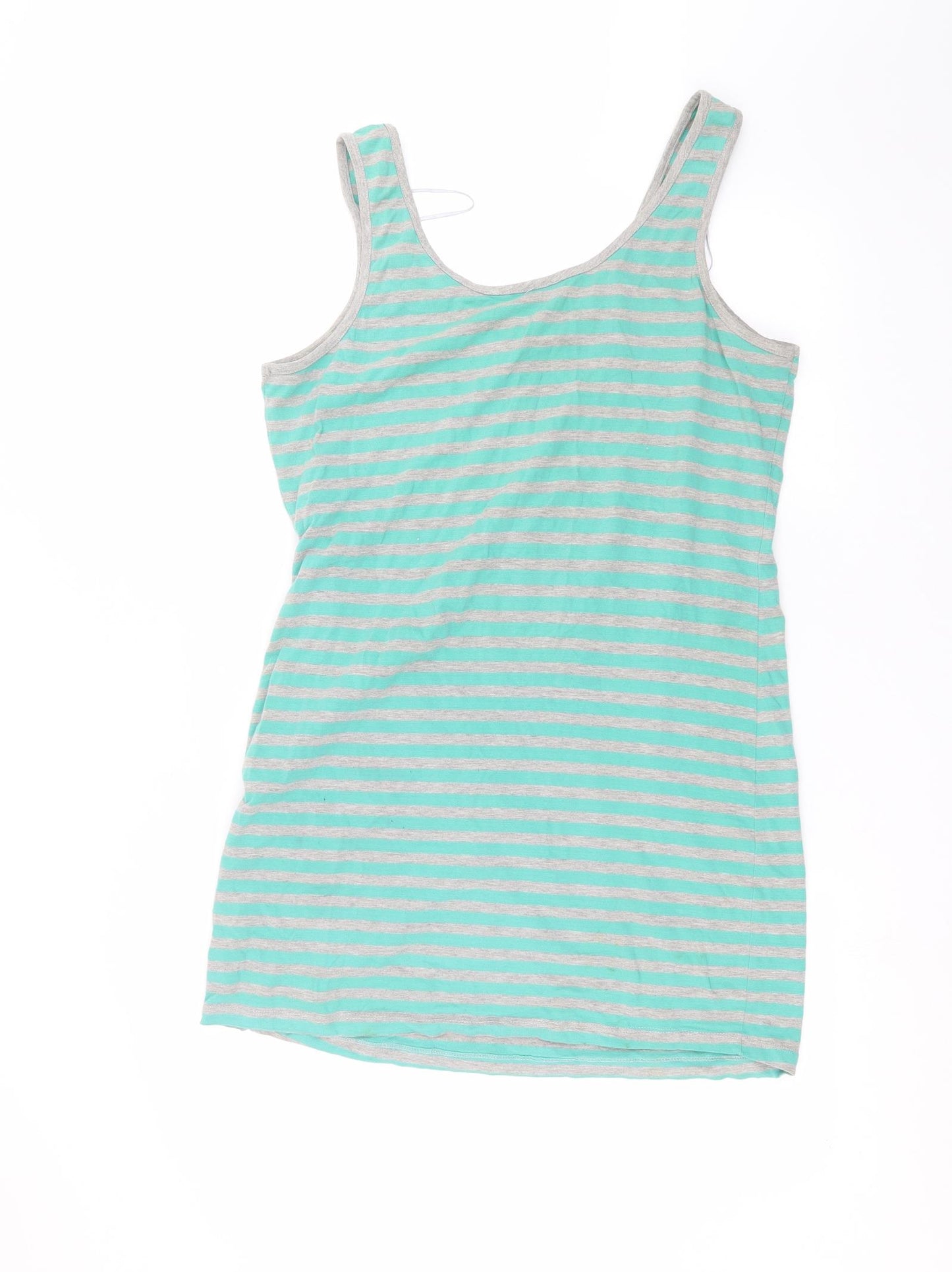 G21 Womens Green Striped  Basic Tank Size 16