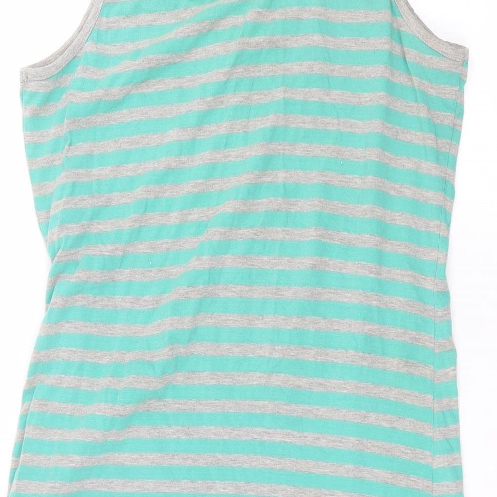 G21 Womens Green Striped  Basic Tank Size 16