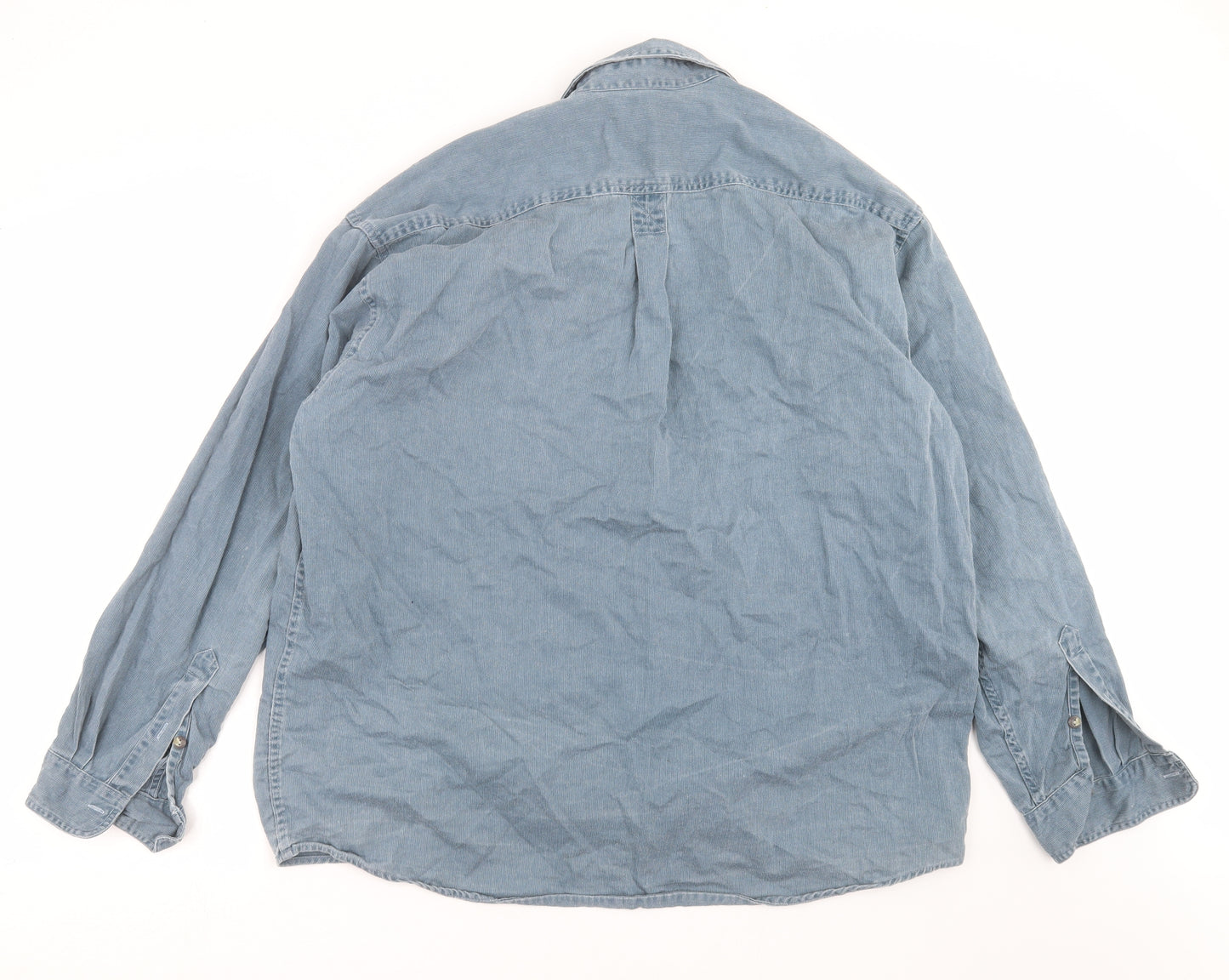 Preworn Mens Blue  Corduroy  Button-Up Size XL