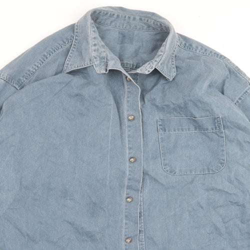 Preworn Mens Blue  Corduroy  Button-Up Size XL