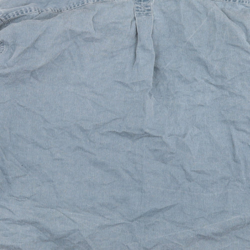 Preworn Mens Blue  Corduroy  Button-Up Size XL