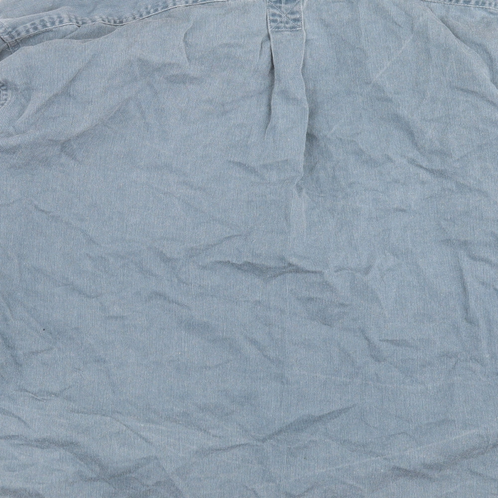 Preworn Mens Blue  Corduroy  Button-Up Size XL