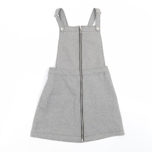 Divided by H&M Womens Grey Houndstooth  Pinafore/Dungaree Dress  Size 6