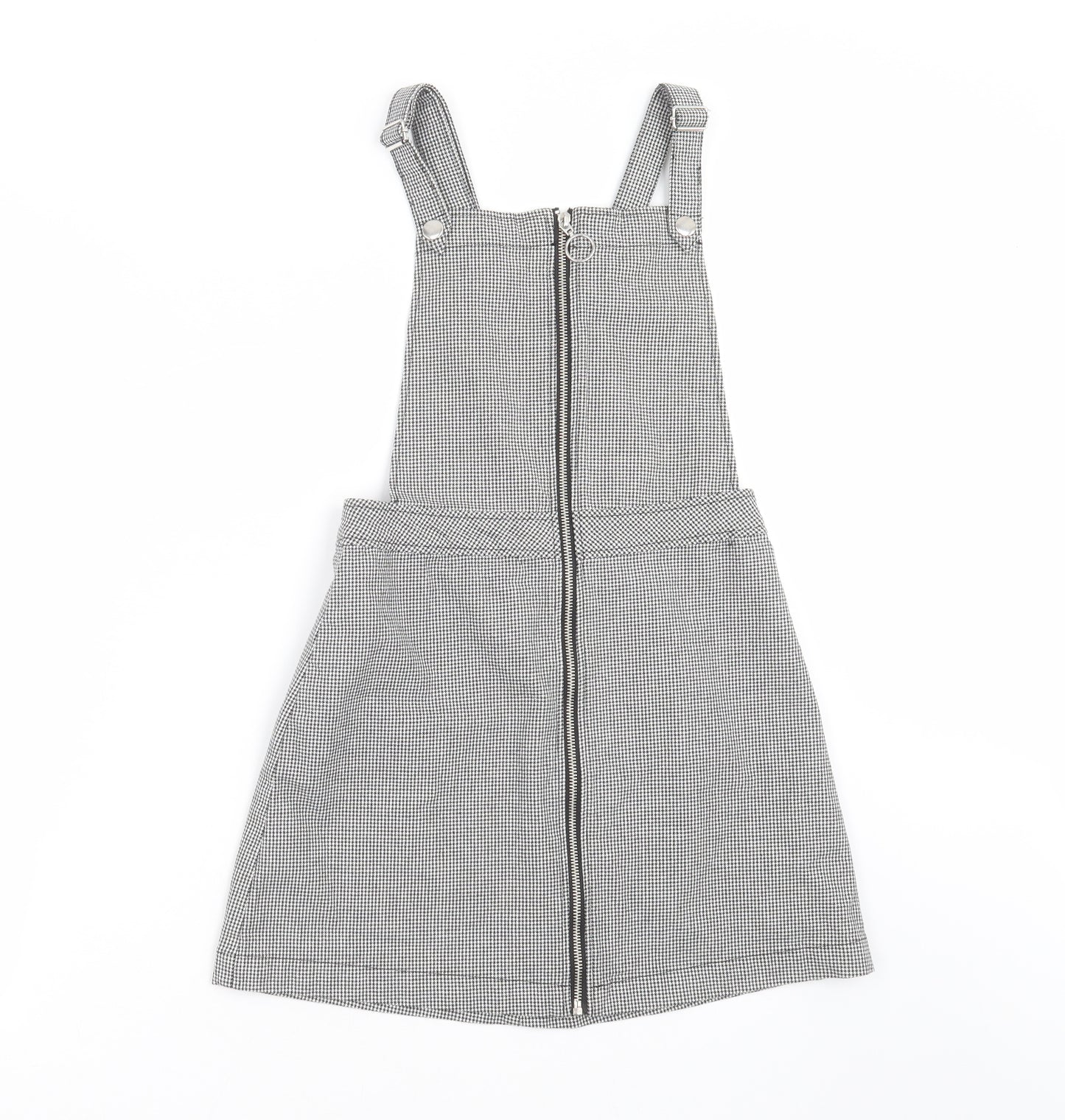 Divided by H&M Womens Grey Houndstooth  Pinafore/Dungaree Dress  Size 6