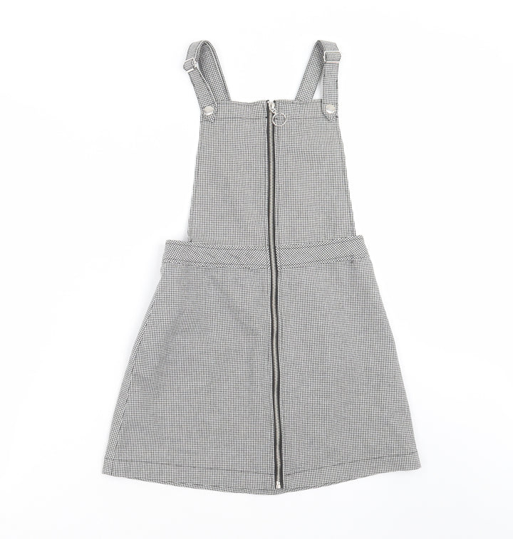 Divided by H&M Womens Grey Houndstooth  Pinafore/Dungaree Dress  Size 6