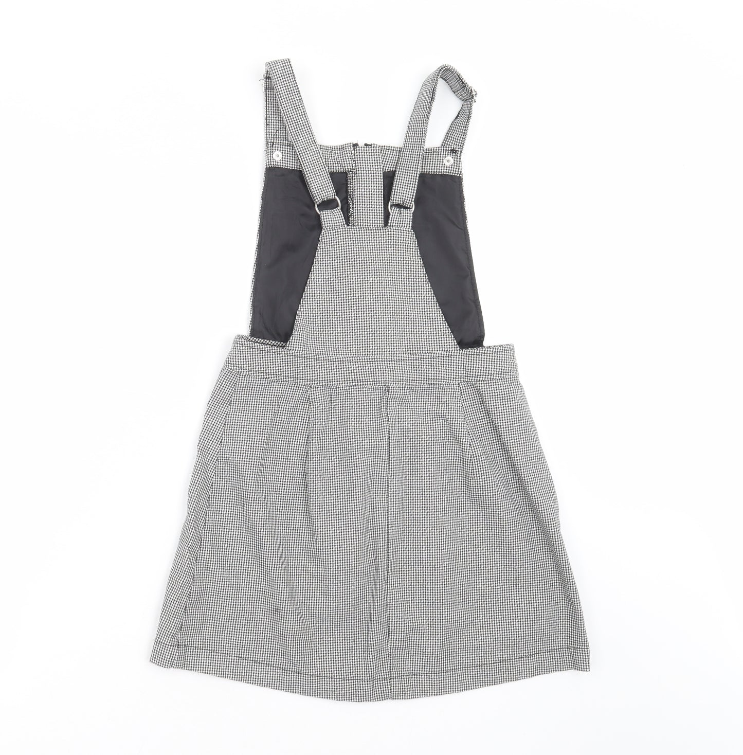 Divided by H&M Womens Grey Houndstooth  Pinafore/Dungaree Dress  Size 6