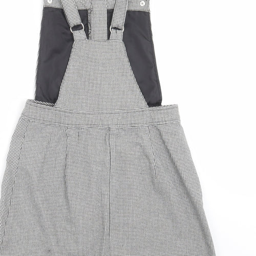 Divided by H&M Womens Grey Houndstooth  Pinafore/Dungaree Dress  Size 6