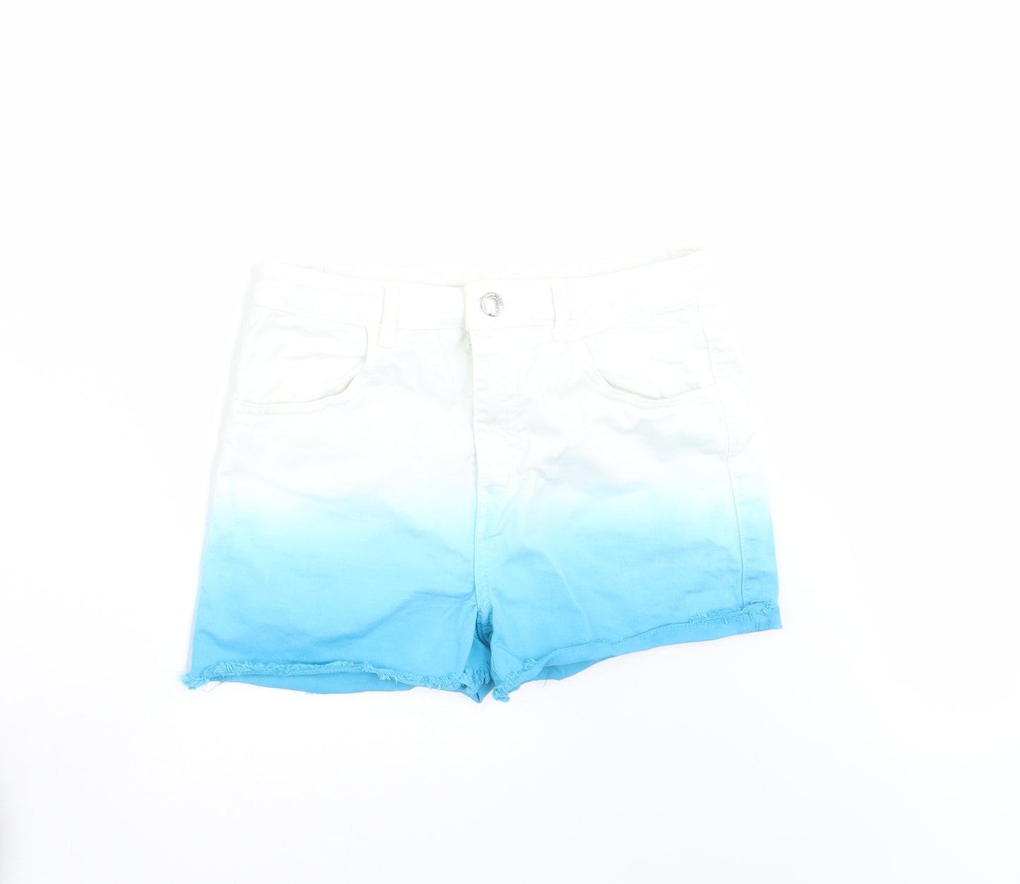 H&M Girls Blue  Denim Hot Pants Shorts Size 13-14 Years - Ombre