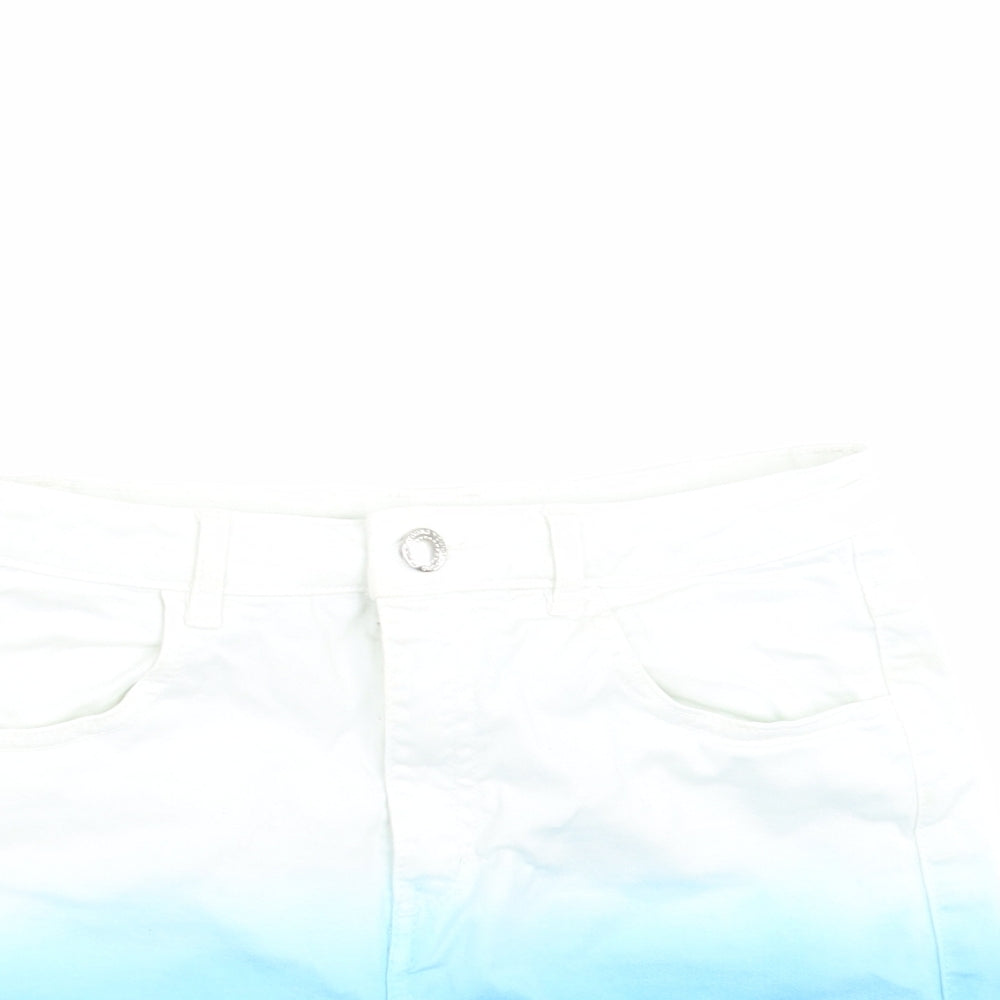H&M Girls Blue  Denim Hot Pants Shorts Size 13-14 Years - Ombre