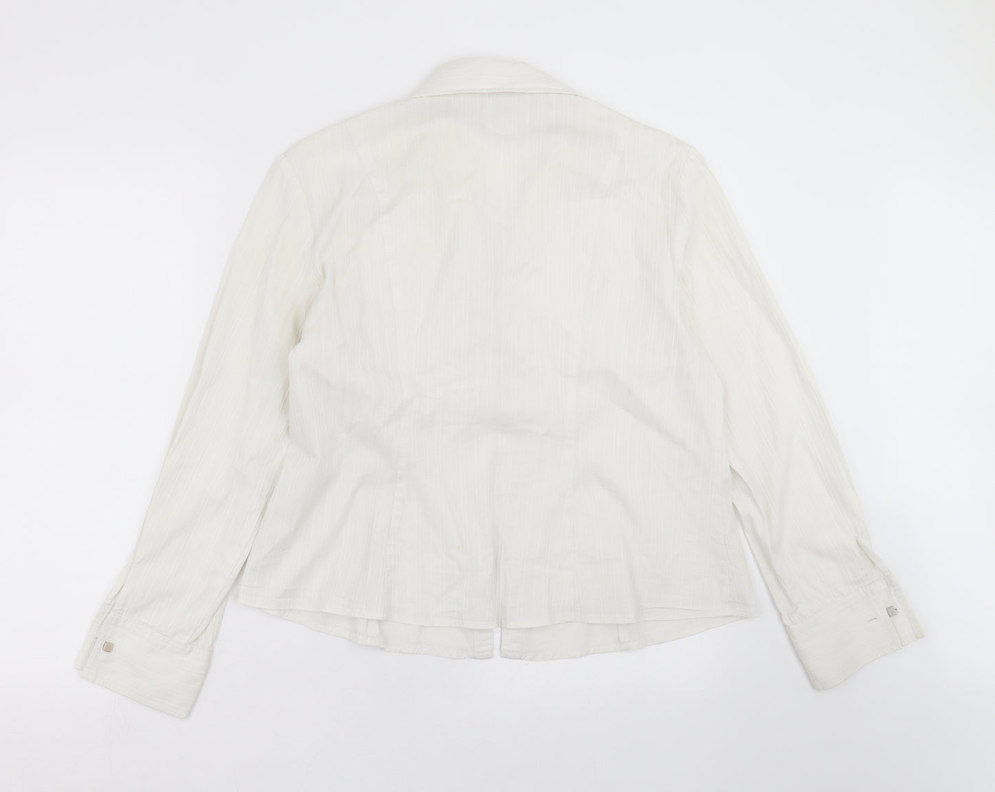 NEXT Womens Ivory Striped  Basic Button-Up Size 20