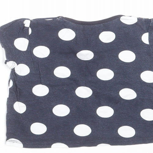 Young Dimension Girls Blue Polka Dot  Basic T-Shirt Size 12-18 Months