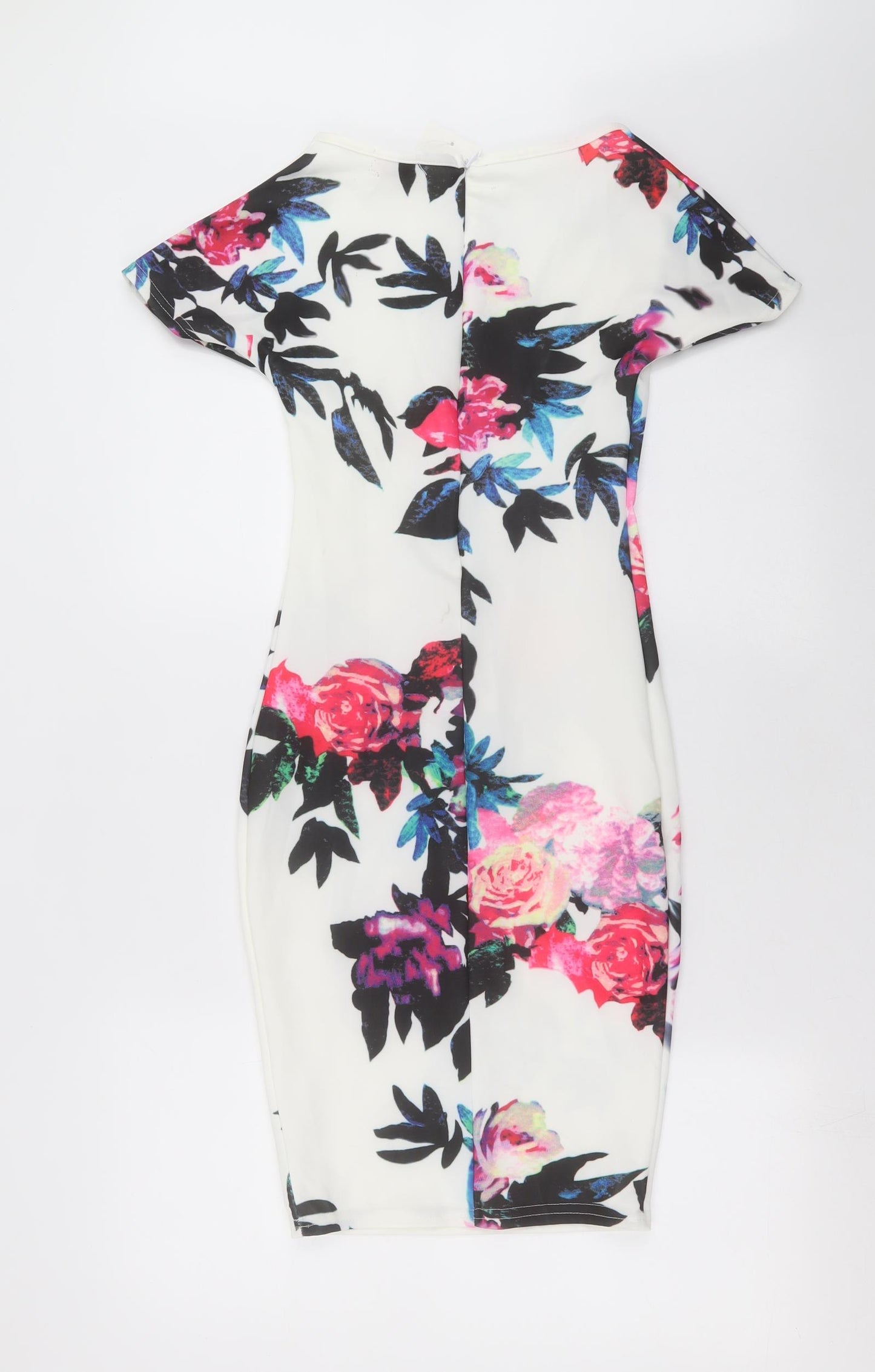Want That Trend Womens White Floral  Bodycon  Size 8