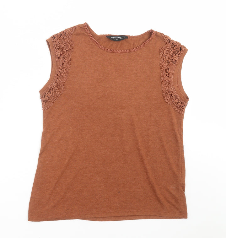 Dorothy Perkins Womens Brown Knit Pullover Jumper Size 12 - crochet detail